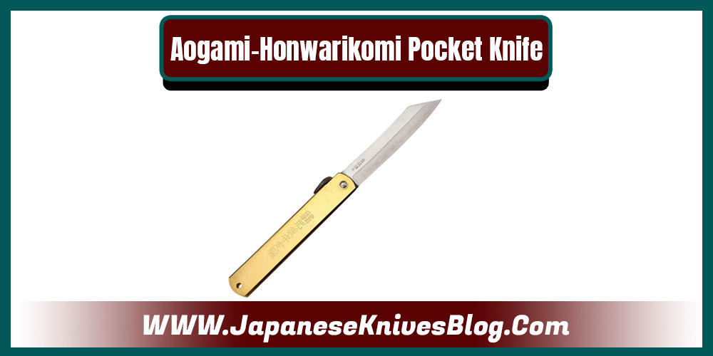 Aogami-Honwarikomi Tokudai Nagaokoma Japanese Pocket Knife